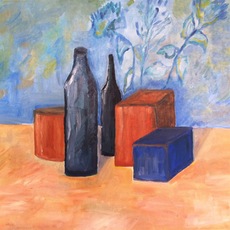Stefano Sasso | Bottiglie con scatole e fiori