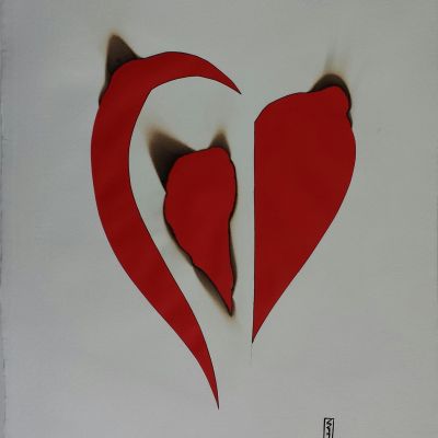 Simo | Bruciature Rosso - Burning red heart