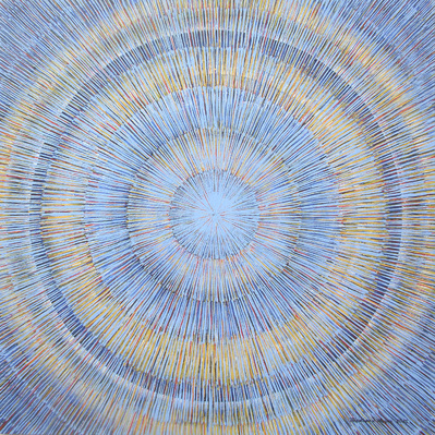  | Nr569 Meditation 1, Acryl Nadeltechnik, 80 X 80 Cm, 2015