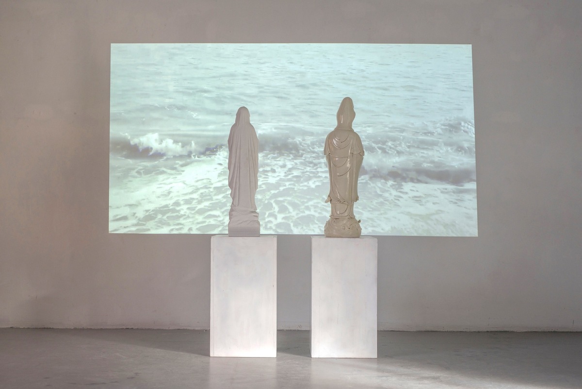  | HARD WAVES (Kuanyin and Virgin Mary staring at the sea), 2017