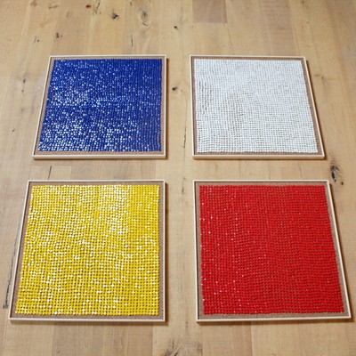  | Senza titolo (n&eacute; appuntamenti) in monocromo blu,bianco,giallo e rosso