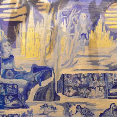  | LANDA SURREALE GLACIALE ASTRALE CON MONUMENTI AFFRESCATI DA ANTICHE CIVILTA&rsquo;, E STRANI ESSERI PSEUDO-ANIMALI/VEGETALI