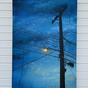  | light in the night with lettering sky