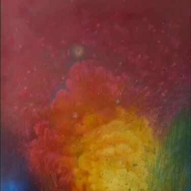  | MC#2 ROSSO(Nebula), olio su tavola,40x43,5 cm,2022