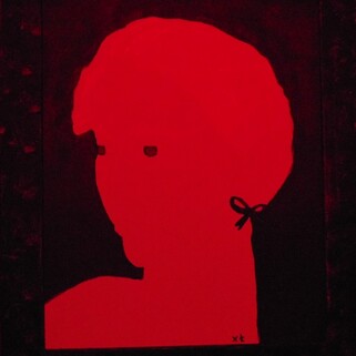  | Fluo Frown Woman under a warm red light