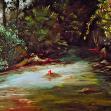Iris Giusi Tanoni | Piccolo testimone rosso lungo il fiume ed attende