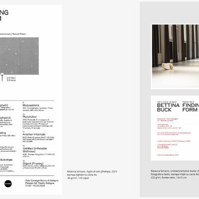  | Rebecca Schiano, Foglio di sala (findings), 2023 // Rebecca Schiano, Untitled (cartolina invito), 2023